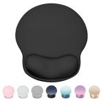 Laborio Ergonomic Mouse Pad Wrist Support, Comfortable Mouse Pad Wrist Rest, Relieve Wrist Pain Gel Mouse pad, Non-Slip Rubber Base Mousepad for Laptop, Computer, Prefect for Office & Home（Black）