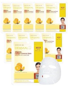 Dermal Korea Collagen Face Mask Sheet Pack of 10