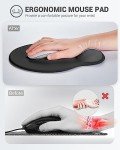 Laborio Ergonomic Mouse Pad Wrist Support, Comfortable Mouse Pad Wrist Rest, Relieve Wrist Pain Gel Mouse pad, Non-Slip Rubber Base Mousepad for Laptop, Computer, Prefect for Office & Home（Black）