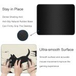 Cute Black Cat Mouse Pad,Kawaii Anime Cat Mouse Pads for Wireless Mouse Desk Accessories,10"X8" Travel Mousepad with Non-Slip Rubber Base, Stitched Edge Mouse Pads for Desk,Computers,Laptop,Office