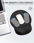 Laborio Ergonomic Mouse Pad Wrist Support, Comfortable Mouse Pad Wrist Rest, Relieve Wrist Pain Gel Mouse pad, Non-Slip Rubber Base Mousepad for Laptop, Computer, Prefect for Office & Home（Black）