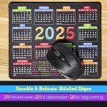 RMYMPMYX Mouse Pad with Stitched Edge, Computer Mouse Pad with Non-Slip Rubber Base, Mouse Pads for Computers Laptop Mouse 9.6x7.9x0.1 inch, (2025 Calendar Black)