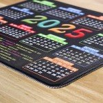 RMYMPMYX Mouse Pad with Stitched Edge, Computer Mouse Pad with Non-Slip Rubber Base, Mouse Pads for Computers Laptop Mouse 9.6x7.9x0.1 inch, (2025 Calendar Black)