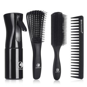 Hair Brush Set with Detangler and Comb