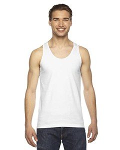 Men's Silver Fine Jersey Tank Top, Size M