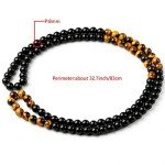 Black Onyx Tiger Eye Bead Necklace for Men