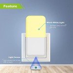 Warm White LED Night Lights with Sensor, 2 Pack