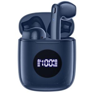 Bluetooth Wireless Earbuds with Mic and LED Display