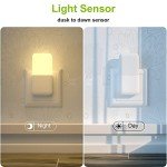 Warm White LED Night Lights with Sensor, 2 Pack