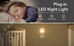 Warm White LED Night Lights with Sensor, 2 Pack