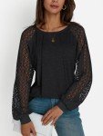 Chic Black Long Sleeve Women's Casual Blouse