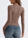 Chic V Neck Long Sleeve Crop Top for Women