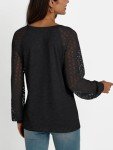 Chic Black Long Sleeve Women's Casual Blouse