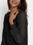 Chic Black Long Sleeve Women's Casual Blouse