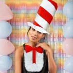 Red and White Striped Stovepipe Party Hat