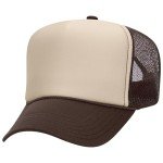 Customizable Foam Trucker Hats - Brown/Tan 5-Panel