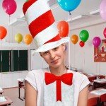Red and White Striped Stovepipe Party Hat