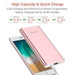 10,000mAh Fast Charging Portable Power Bank - Pink
