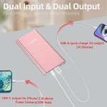 10,000mAh Fast Charging Portable Power Bank - Pink