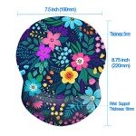 Flowering Wrist Rest Mouse Pad with Non-Slip Base