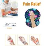 Flowering Wrist Rest Mouse Pad with Non-Slip Base