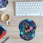 Flowering Wrist Rest Mouse Pad with Non-Slip Base