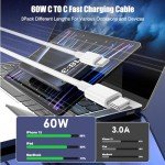 3-Pack USB-C Fast Charging Cables, 3.3FT to 10FT