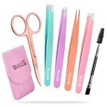 6-Piece Tweezers Set with Curved Scissors