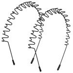 2 Pack Non-Slip Metal Hair Bands - Black
