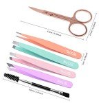 6-Piece Tweezers Set with Curved Scissors