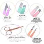 6-Piece Tweezers Set with Curved Scissors