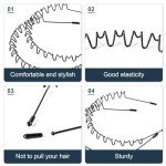 2 Pack Non-Slip Metal Hair Bands - Black