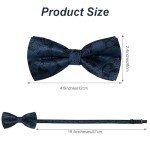 Navy Blue Adjustable Pre-Tied Bow Tie for Men