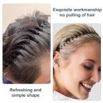 2 Pack Non-Slip Metal Hair Bands - Black