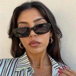 Retro Rectangle Sunglasses for Trendy 90s Vibes