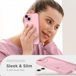 CAPRARO Magnetic for iPhone 14 Case, [Compatible with MagSafe] [Full Camera Protection] [14FT Drop Protection] Shockproof Protective Slim Translucent Matte Phone Case for iPhone 14, Peach Pink