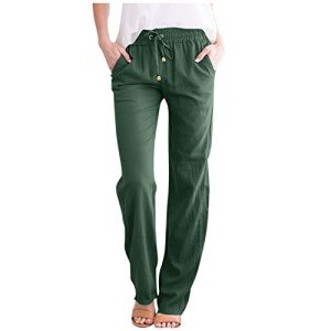 Women’s Loose Fit Cotton Linen Beach Pants