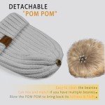 Cozy Light Gray Knitted Beanie with Pom