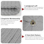 Cozy Light Gray Knitted Beanie with Pom