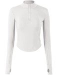 Women's Lightweight Cropped Workout Half Zip Jacket