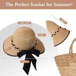 Women's Foldable Straw Beach Hat - UPF 50+