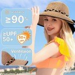 Women's Foldable Straw Beach Hat - UPF 50+