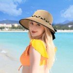 Women's Foldable Straw Beach Hat - UPF 50+