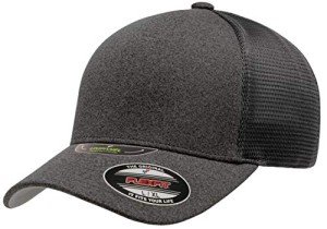 Dark Grey Flexfit Melange Trucker Cap, Large/XL