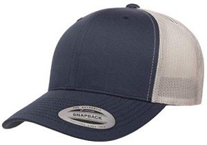 Navy/Silver Retro Trucker Cap by Yupoong