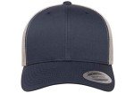 Navy/Silver Retro Trucker Cap by Yupoong