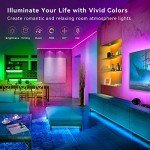 100FT Smart LED Strip Lights (2 Rolls of 50ft), RGB Strip Lights Sync to Music with 40 Key Remote Controller LED Lights for Bedroom,Christmas Lights decration (Multi-Colored, 100FT)