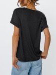 Womens Casual V Neck Short Sleeve T-Shirt
