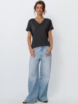 Womens Casual V Neck Short Sleeve T-Shirt