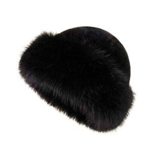 Cozy Women's Faux Fur Bucket Hat - Black